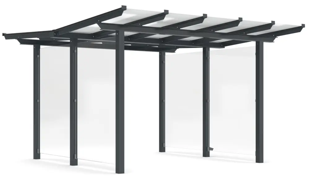 WSM Überdachung Passau doppelseitig - P22 UP Bausatz - RAL 7016 Sonderangebot