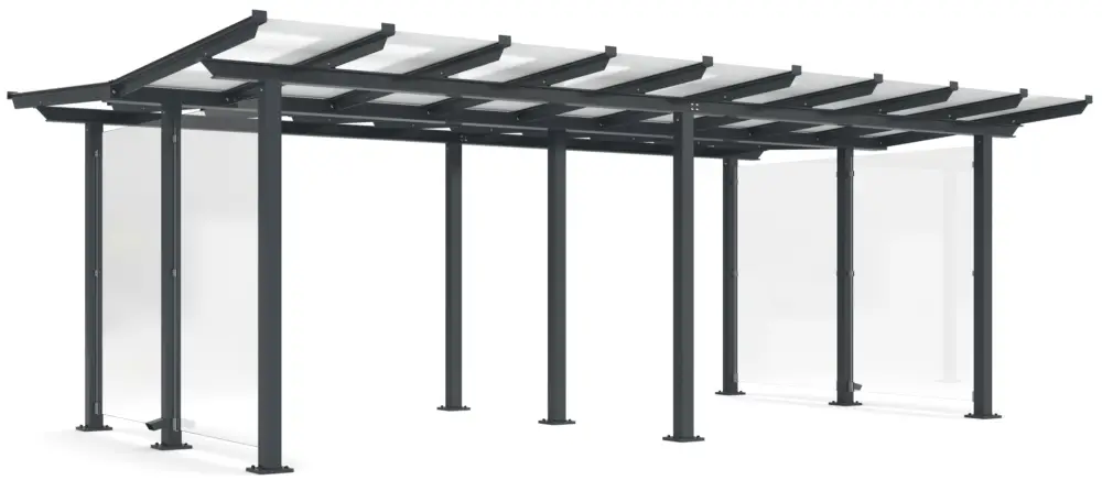 WSM Überdachung Passau doppelseitig - P24 Bausatz - RAL 7016 Neu