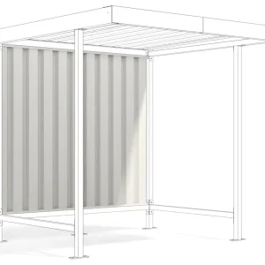 WSM Überdachung Leipzig einseitig - L10 Rückwand - Verzinkt Neue Kollektion