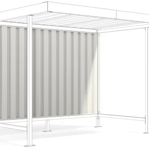 WSM Überdachung Leipzig einseitig - L12 Rückwand RAL 9002 Aktuell