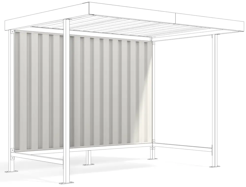 WSM Überdachung Leipzig einseitig - L12 Rückwand RAL 9002 Aktuell