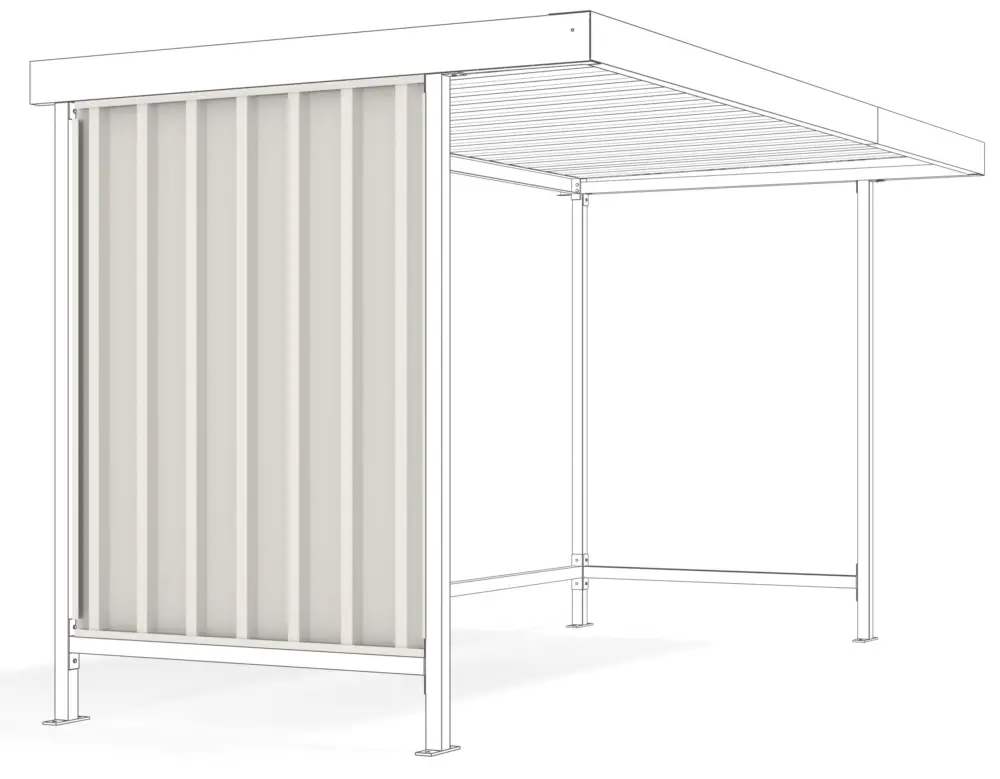 Neuheit WSM Überdachung Leipzig einseitig - L10-L15 Seitenwand - RAL 9002