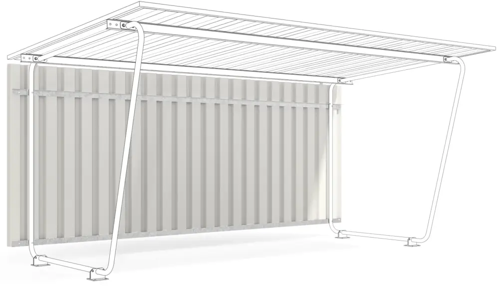 WSM Überdachung Siegen einseitig - S18 Rückwand RAL 9002 Bestseller