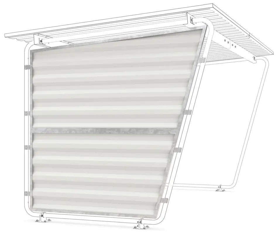 Schnäppchen WSM Überdachung Siegen einseitig - S16-S19 Seitenwand RAL 9002 links