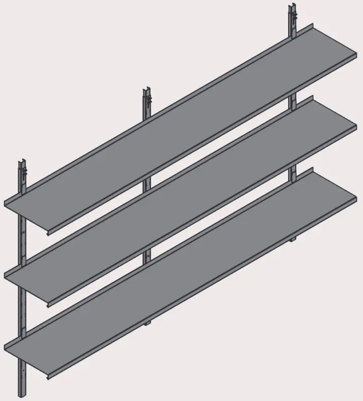 BOS Container Regalsystem SH2400 - 3 Ebenen 3000 x 420 mm Schnäppchen