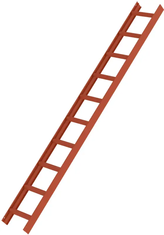 Sofort Bestellen Günzburger Dachleiter Alu ziegelrot - hawego Set 10+10 Sprossen - 5,60 m