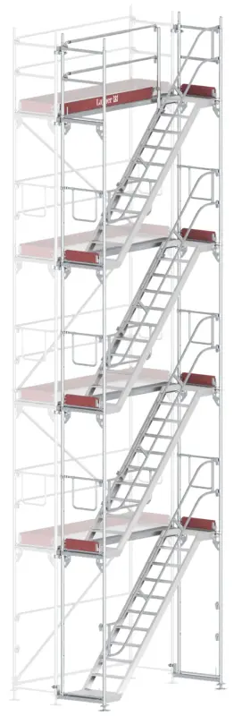 Ausverkauf Layher Blitz Treppenturm-Vorbau Alu - 2,57 x 8,20 m