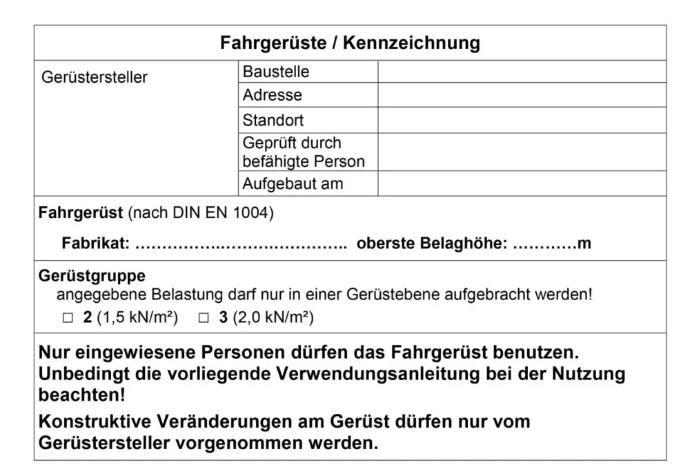 Krause Rollgerüst Kennzeichnungsblock Abverkauf