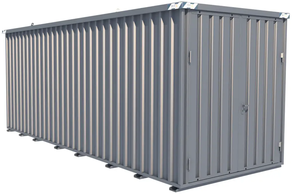 Markenprodukt BOS Lagercontainer 6100 x 2300 x 2445 mm - 2-flügelige Tür auf 2,3 m Seite