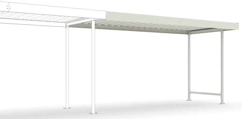 Ausverkauf WSM Überdachung Leipzig einseitig - L15 Anbaueinheit Bausatz - RAL 9002