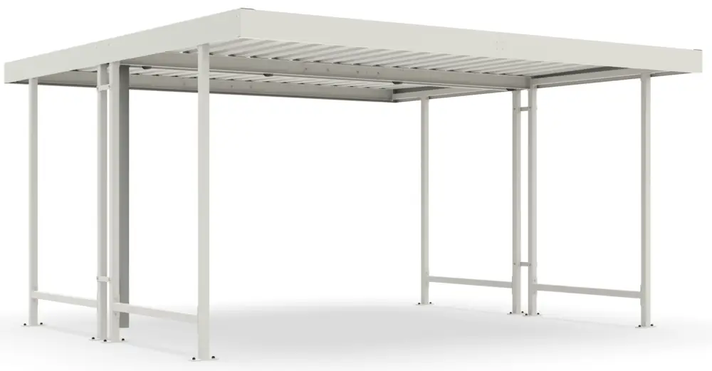 WSM Überdachung Leipzig doppelseitig - L44 Grundeinheit Bausatz - RAL 9002 Billig