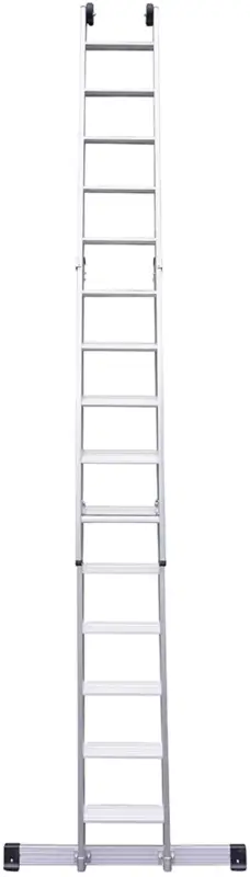 euroline Schiebeleiter PREMIUM Alu mit Traverse 2-teilig 2x16 Stufen Expressversand