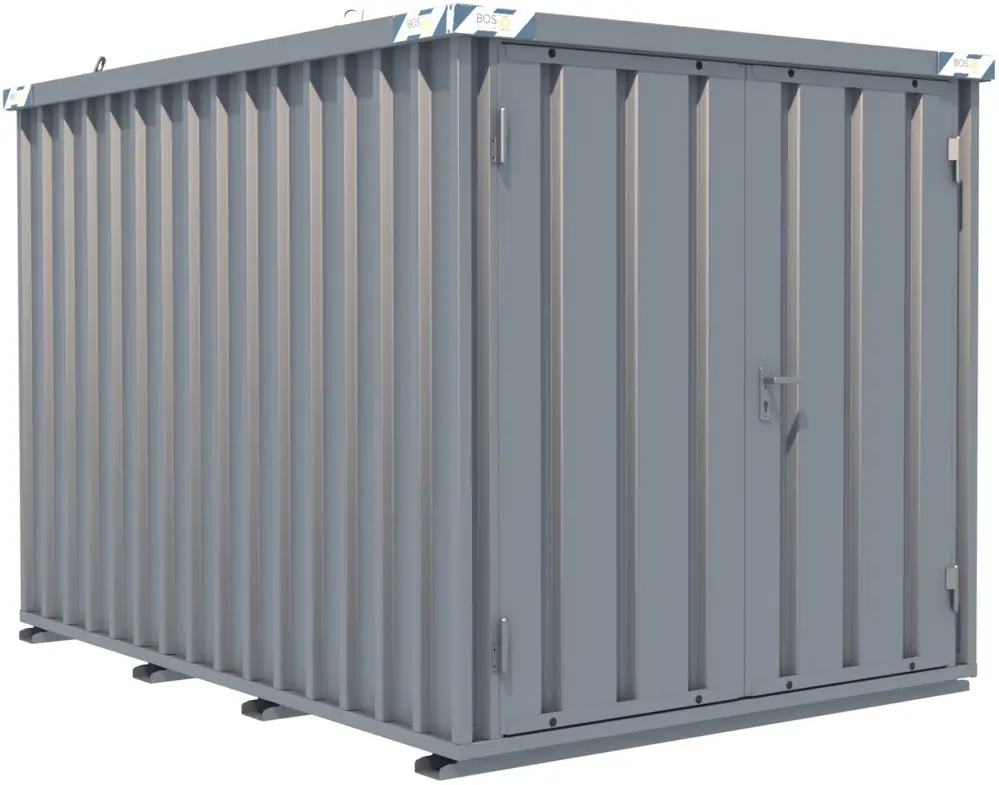 Solange Der Vorrat Reicht BOS Schnellbaucontainer 3100 x 2100 x 2100 mm - 2-flügelige Tür auf 2 m Seite