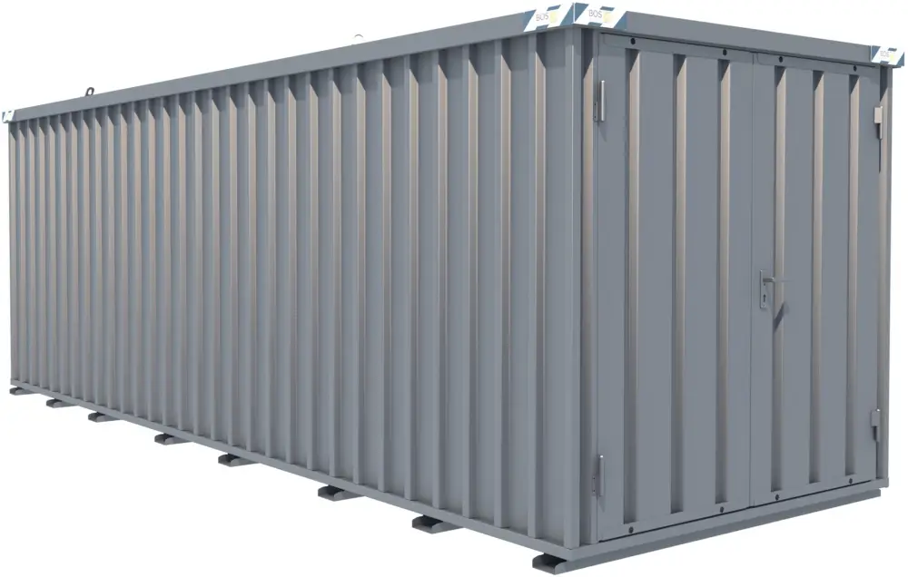 BOS Schnellbaucontainer 6100 x 2100 x 2100 mm - 2-flügelige Tür auf 2 m Seite Direktkauf