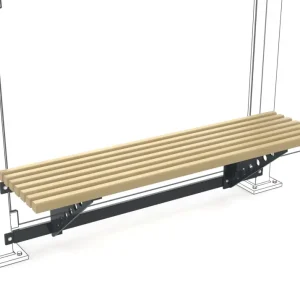 WSM Überdachung Design-Sitzbank - 2 Sitzplätze PM - RAL 7016 Heißes Angebot