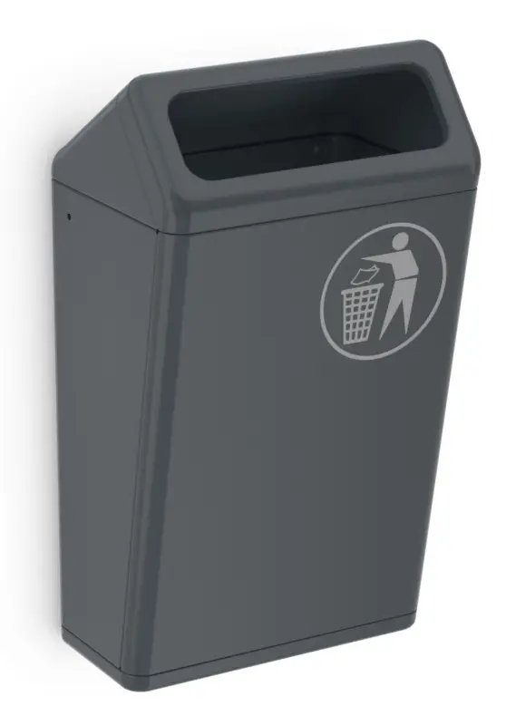 WSM Überdachung Abfallsammler Bima OD - 50 Liter - RAL 7016 Zertifiziert