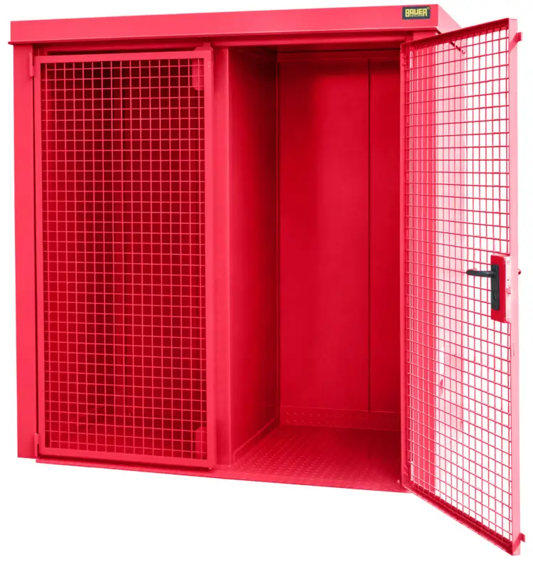 Bauer Gasflaschen-Container Stahl GFC-B W M1 - RAL 3000 Super-Preis