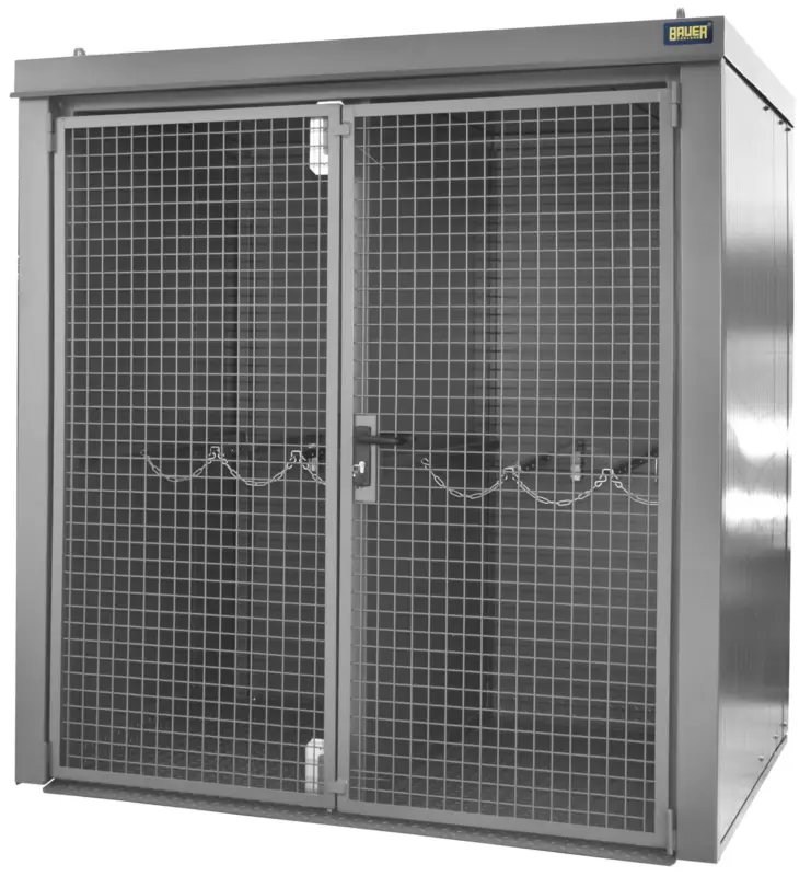 Geprüft Bauer Gasflaschen-Container Stahl GFC-B W M2 - RAL 7005