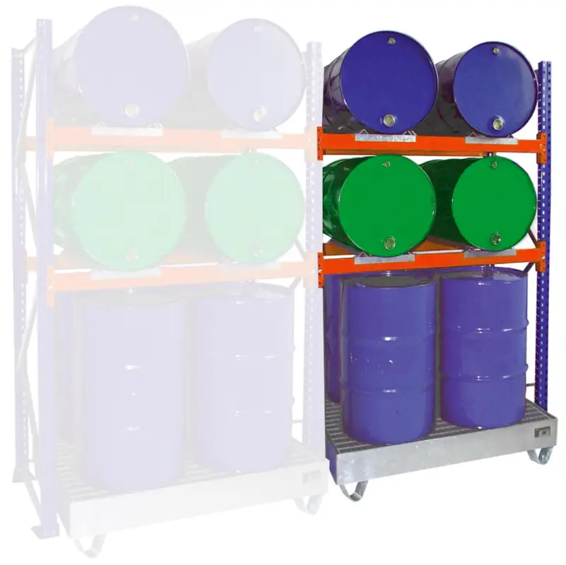 Bauer Fassregal Stahl Serie 3011 Anbaufeld 2500 x 1430 x 800 mm - 2E AWGR 200 Preis Gesenkt