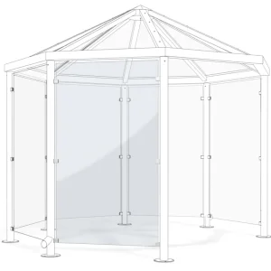 Kracherpreis WSM Pavillon Überdachung Paris P801 - Glas Seitenwand Glashell