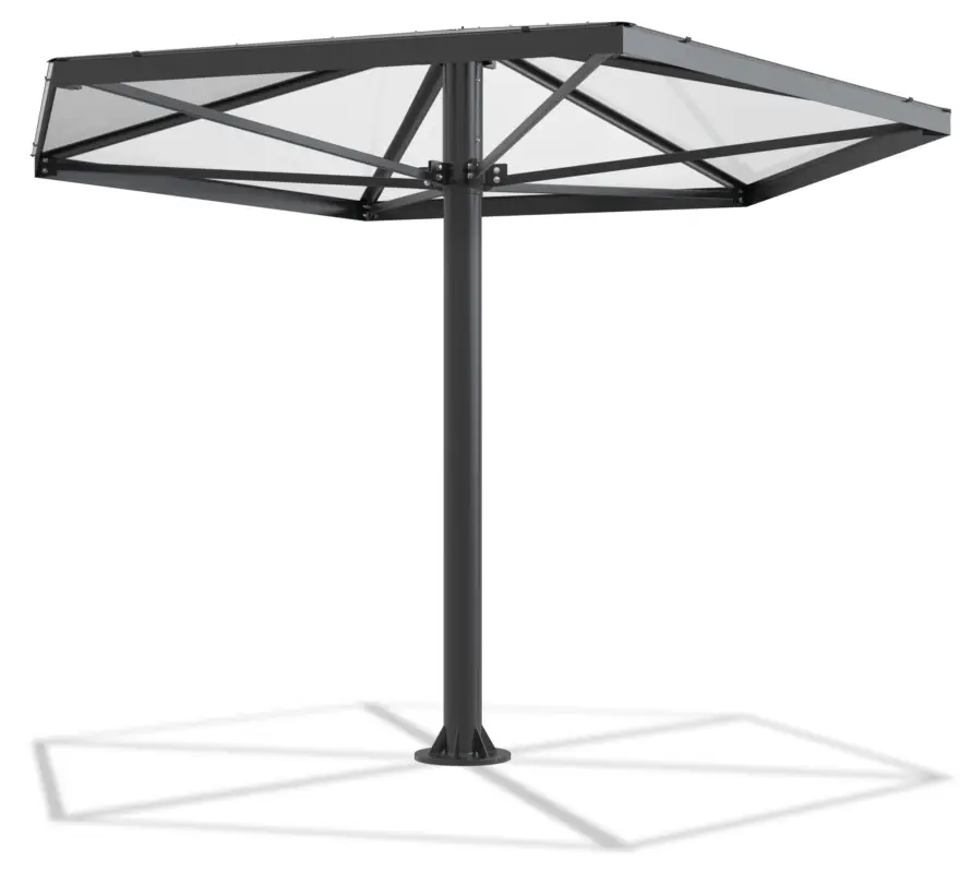 WSM Schirm Überdachung Regensburg - R640 Bausatz - RAL 7016 Neu