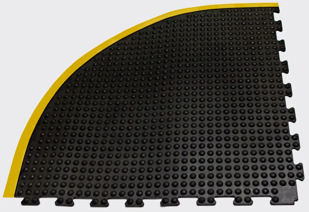 Miltex Arbeitsplatzmatte Yoga Dome Basic Eckelement schwarz gelb - 900 x 900 x 13 mm Sale