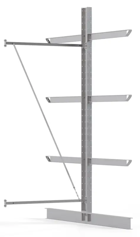 Bestseller Regalwerk KARL HEAVY 1950 Kragarmregal doppelseitig Anbaufeld 3500 x 1500 x 2400 mm