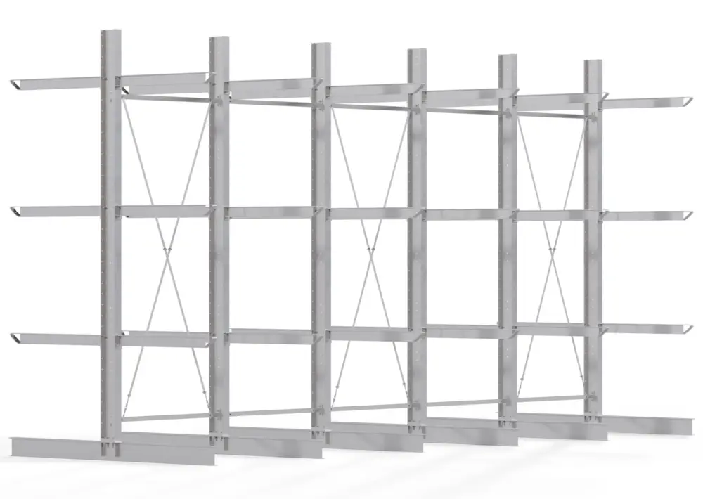Regalwerk KARL HEAVY 1700 Kragarmregal doppelseitig Komplettset 4000 x 7500 x 2400 mm Mega-Angebot