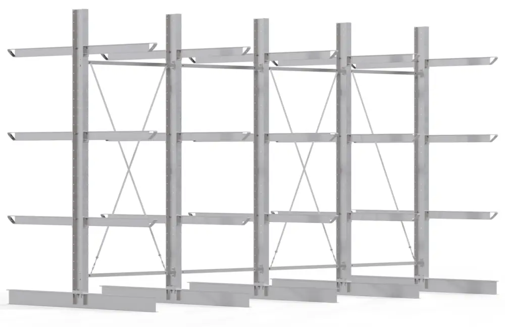Neu Im Sortiment Regalwerk KARL HEAVY 2700 Kragarmregal doppelseitig Komplettset 3500 x 6000 x 2400 mm