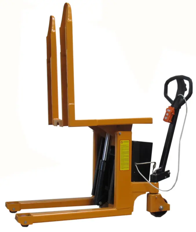 Geprüft qteck Hubwagen Behälterneiger semi-elektrisch QN800E - Gabellänge 800 mm- Arbeitshöhe 950 mm
