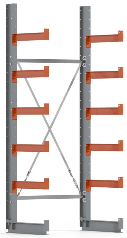 Regalwerk KARL BASIC 1750 Kragarmregal einseitig Grundfeld 2500 x 1000 x 600 mm Highlight