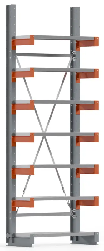 Beliebt Regalwerk KARL BASIC 2250 Kragarmregal Stahlboden einseitig Grundfeld 3000 x 1000 x 400 mm