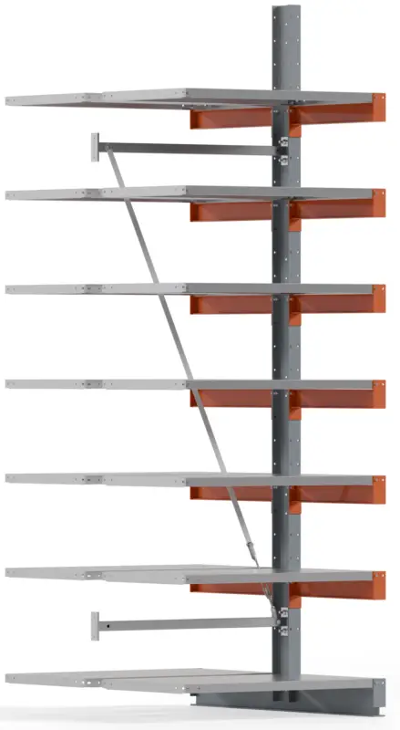 Sichere Zahlung Regalwerk KARL BASIC 1550 Kragarmregal Stahlboden doppelseitig Anbaufeld 3000 x 1000 x 1200 mm