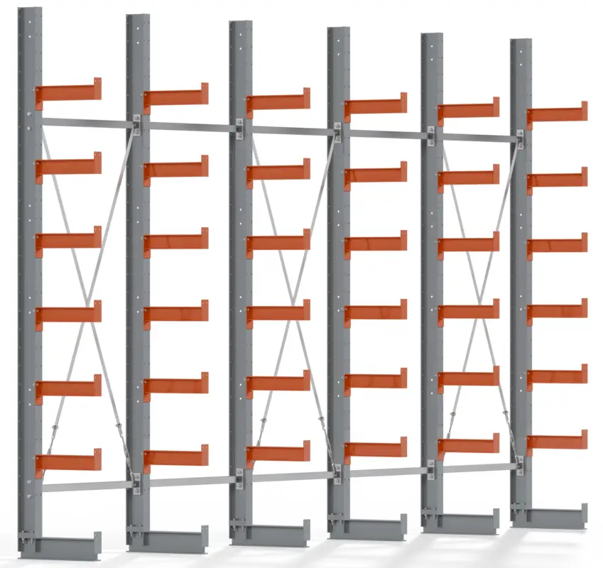 Regalwerk KARL BASIC 2250 Kragarmregal einseitig Komplettset 3000 x 5000 x 400 mm Echt