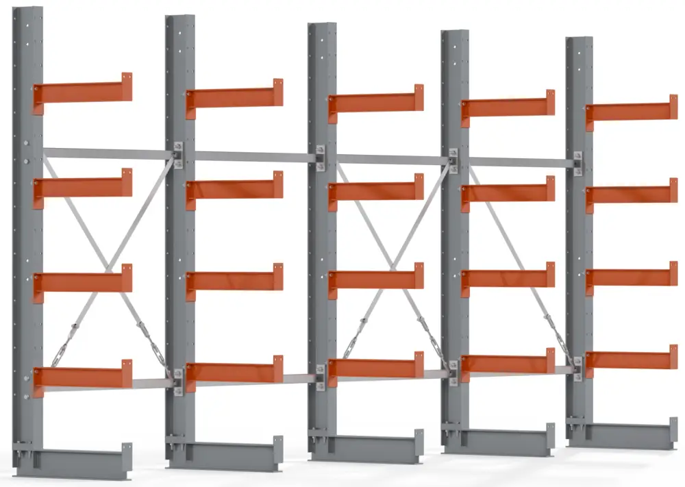 Regalwerk KARL BASIC 2150 Kragarmregal einseitig Komplettset 2000 x 4000 x 500 mm Schneller Versand