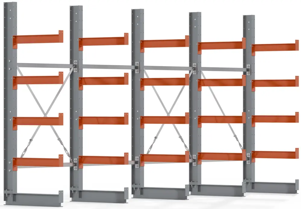Abverkauf Regalwerk KARL BASIC 1800 Kragarmregal einseitig Komplettset 2000 x 4000 x 600 mm