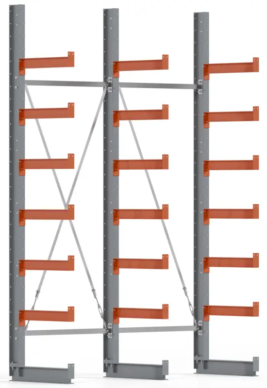 Preisknaller Regalwerk KARL BASIC 1550 Kragarmregal einseitig Komplettset 3000 x 2000 x 600 mm