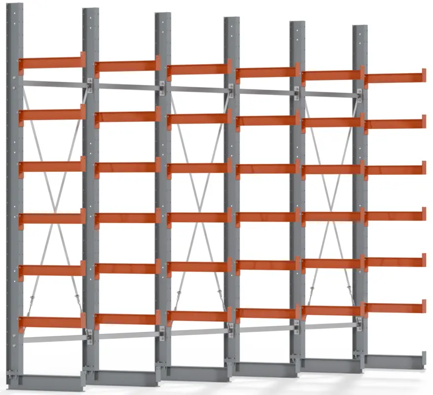 Regalwerk KARL BASIC 1550 Kragarmregal einseitig Komplettset 3000 x 5000 x 600 mm Top-Angebot