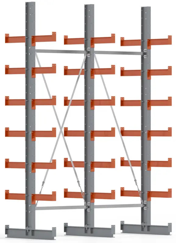 Aktuell Regalwerk KARL BASIC 2250 Kragarmregal doppelseitig Komplettset 3000 x 2000 x 800 mm