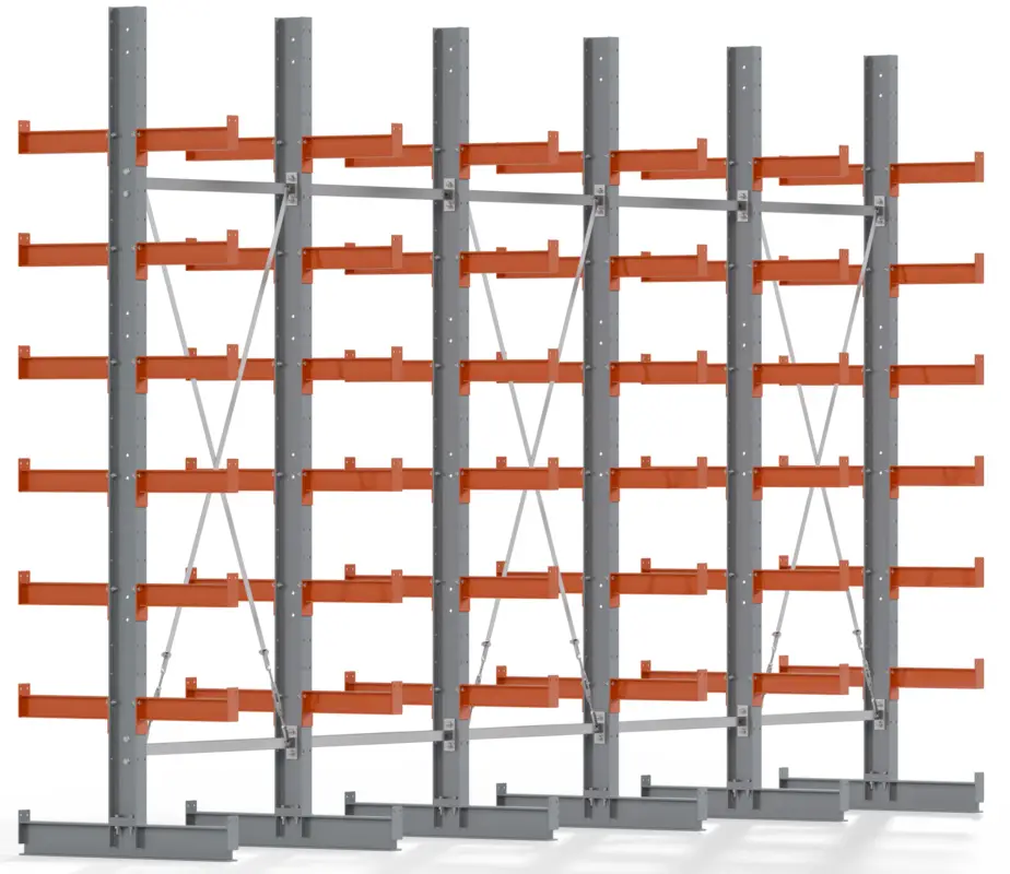 Neu Regalwerk KARL BASIC 2250 Kragarmregal doppelseitig Komplettset 3000 x 5000 x 800 mm