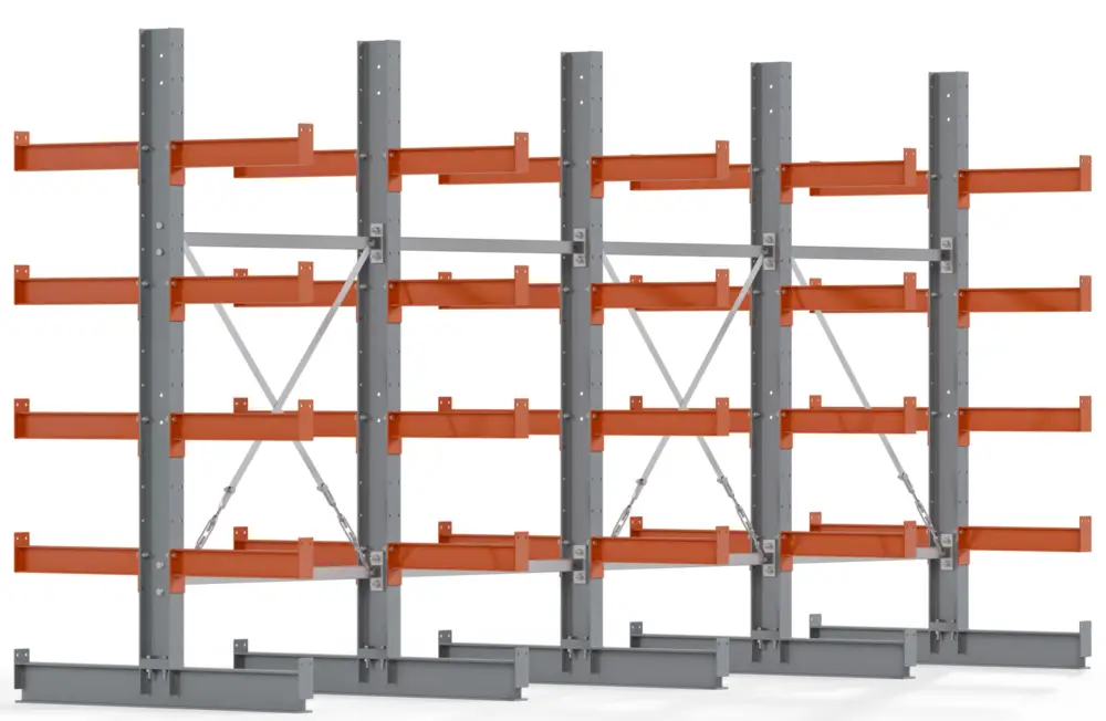 Nur Für Kurze Zeit Regalwerk KARL BASIC 2150 Kragarmregal doppelseitig Komplettset 2000 x 4000 x 1000 mm