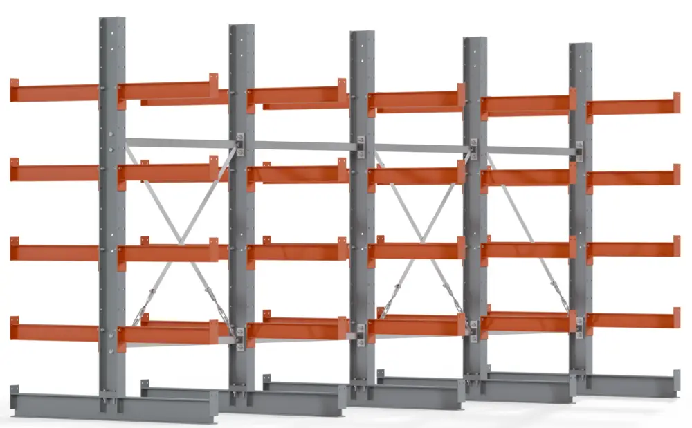 Expressversand Regalwerk KARL BASIC 1800 Kragarmregal doppelseitig Komplettset 2000 x 4000 x 1200 mm