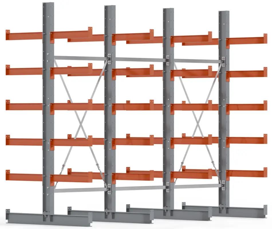 Begrenztes Angebot Regalwerk KARL BASIC 1750 Kragarmregal doppelseitig Komplettset 2500 x 3000 x 1200 mm