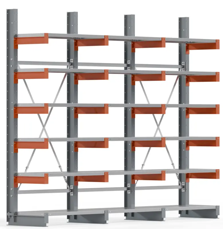 Wochenendangebot Regalwerk KARL BASIC 2100 Kragarmregal Stahlboden einseitig Komplettset 2500 x 3000 x 500 mm