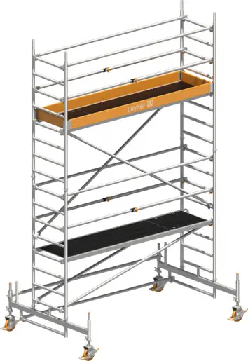 Beliebt Fahrgerüst Layher Uni Standard P2 1411103 mit Telegeländer - Arbeitshöhe 5,35 m