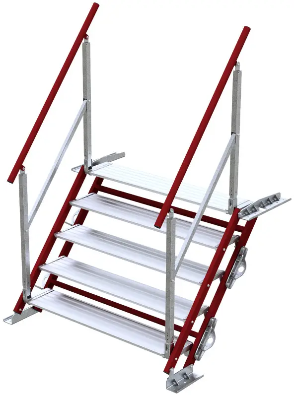 Schake Bautreppe Übergang - 1200 mm breit - 5 Stufen Zertifiziert
