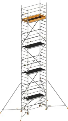 Schnäppchen Rollgerüst Layher Uni Leicht P2 1413227 mit Stützen und Telegeländer - Arbeitshöhe 9,10 m