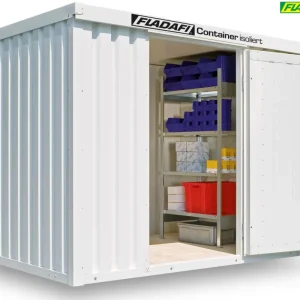 Abverkauf FLADAFI Thermocontainer 3050 x 2170 x 2405 mm mit Holzboden - 2-flügelige Tür auf 3 m Seite