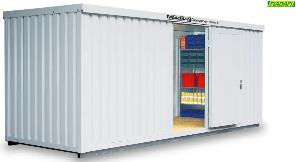 Sonderaktion FLADAFI Thermocontainer 6080 x 2170 x 2465 mm mit isoliertem Boden - 2-flügelige Tür auf 6 m Seite