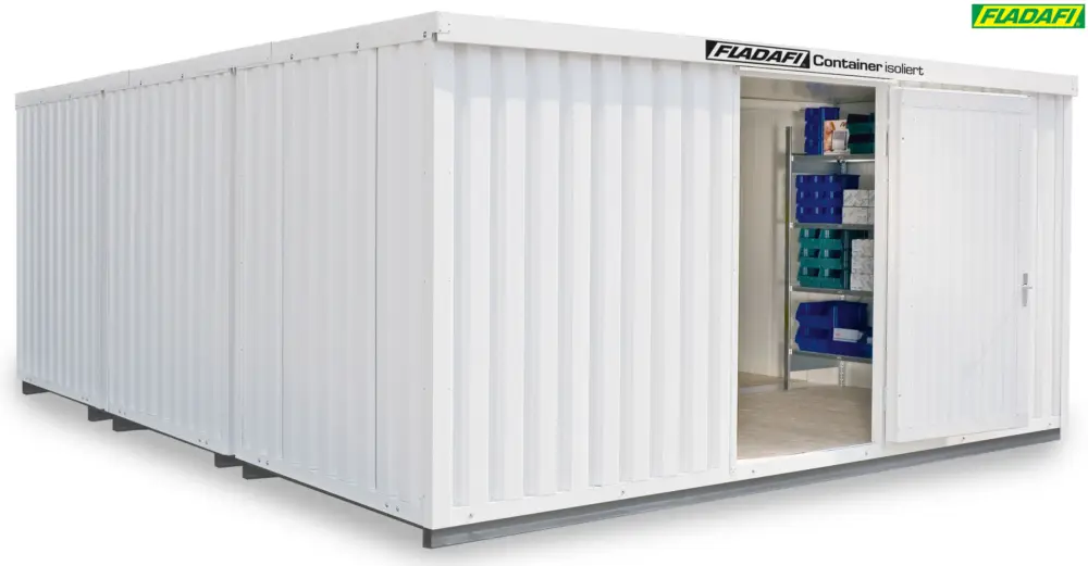 Solange Der Vorrat Reicht FLADAFI Thermocontainer Kombination 5080 x 6520 x 2465 mm mit isoliertem Boden - 2-flügelige Tür bre